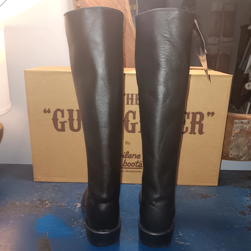 Abilene Black Leather Knee High Riding Boots - Picture 5 of 6